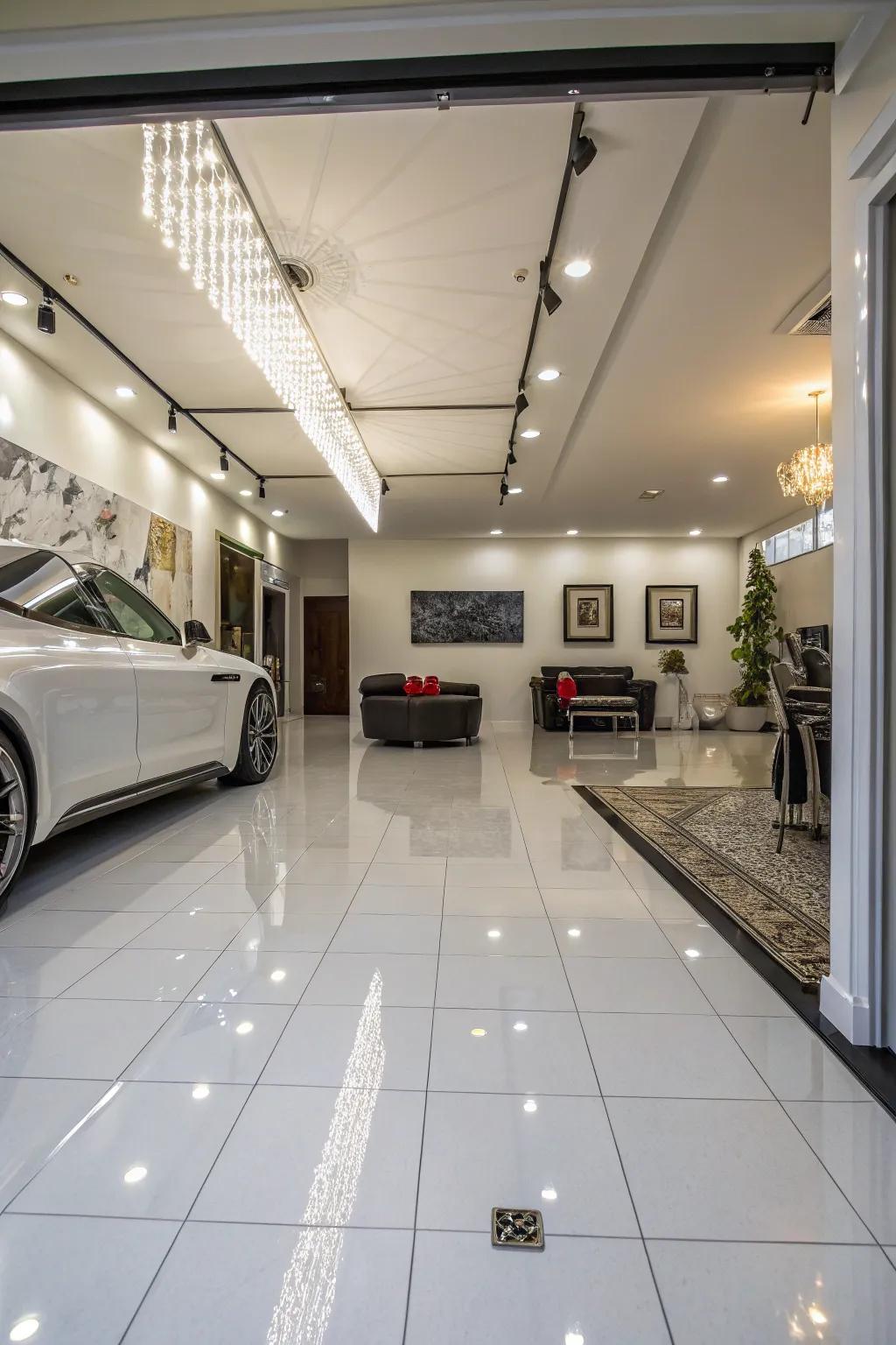 Add brightness and style using tiles with a high gloss.