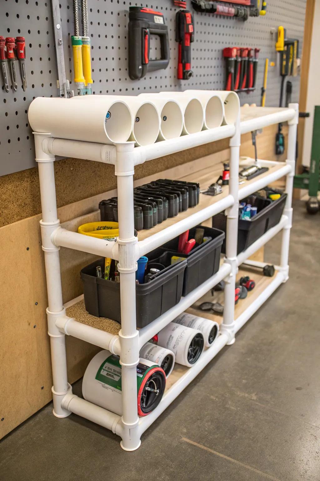 Upgrade your workspace using stylish polyvinyl chloride pipe modular bins &ndash; the perfect mix of function.