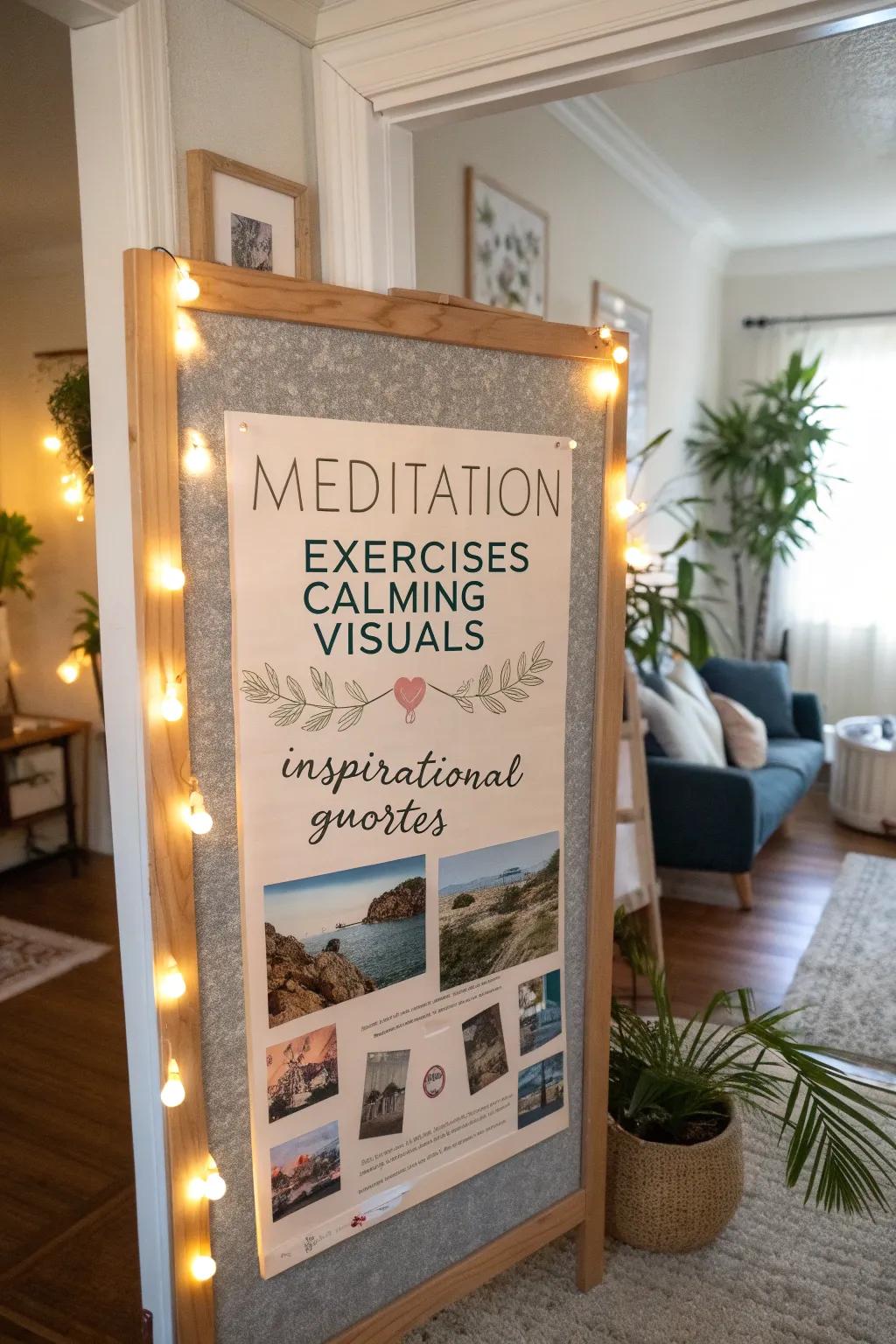 A quiet, tranquil board for relaxation and focusing on mindfulness.