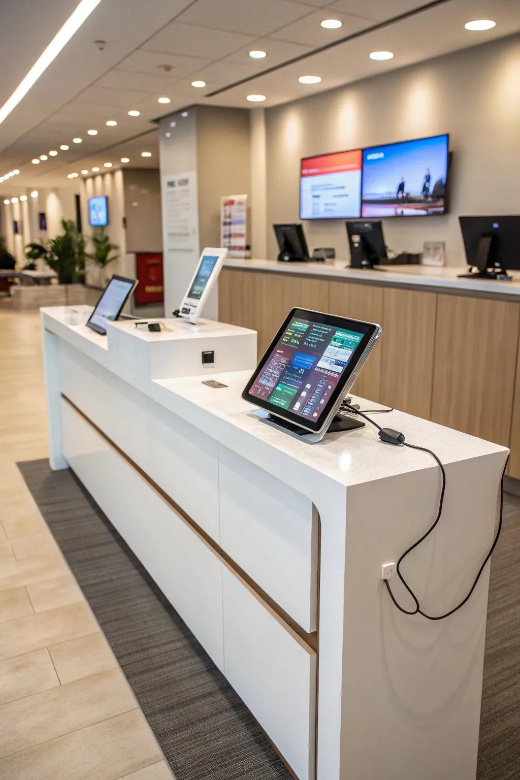 A high-tech front desk that enhances work.