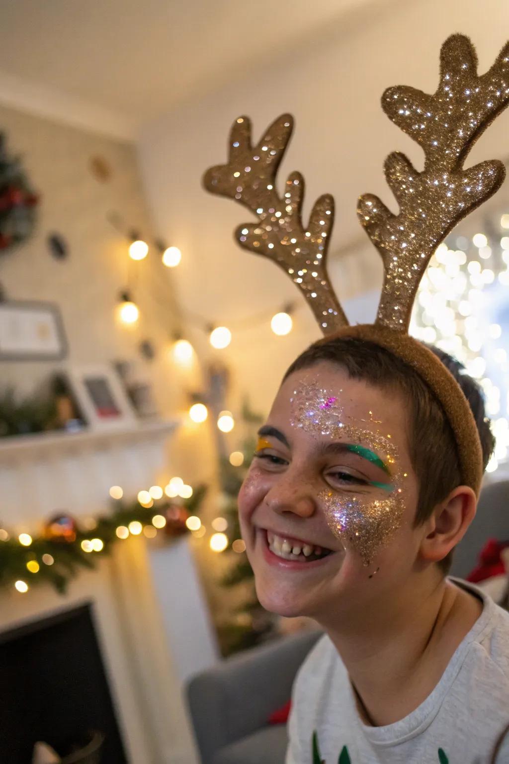 Shimmering horns incorporate a magical effect to your reindeer appearance.