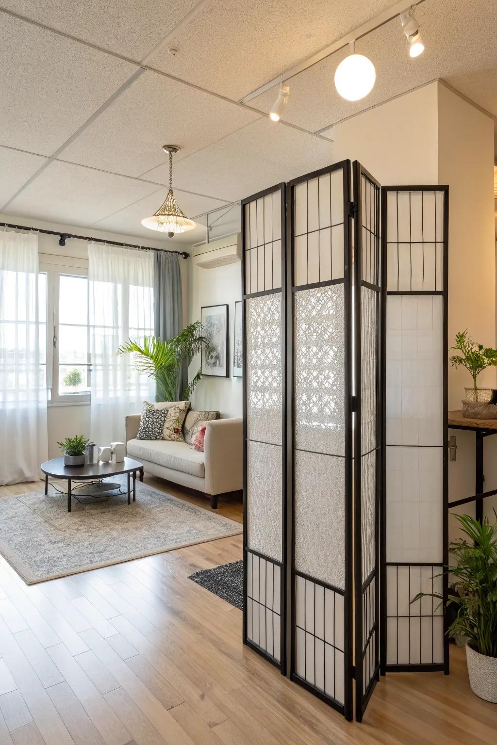 Create privacy with a stylish room separator.