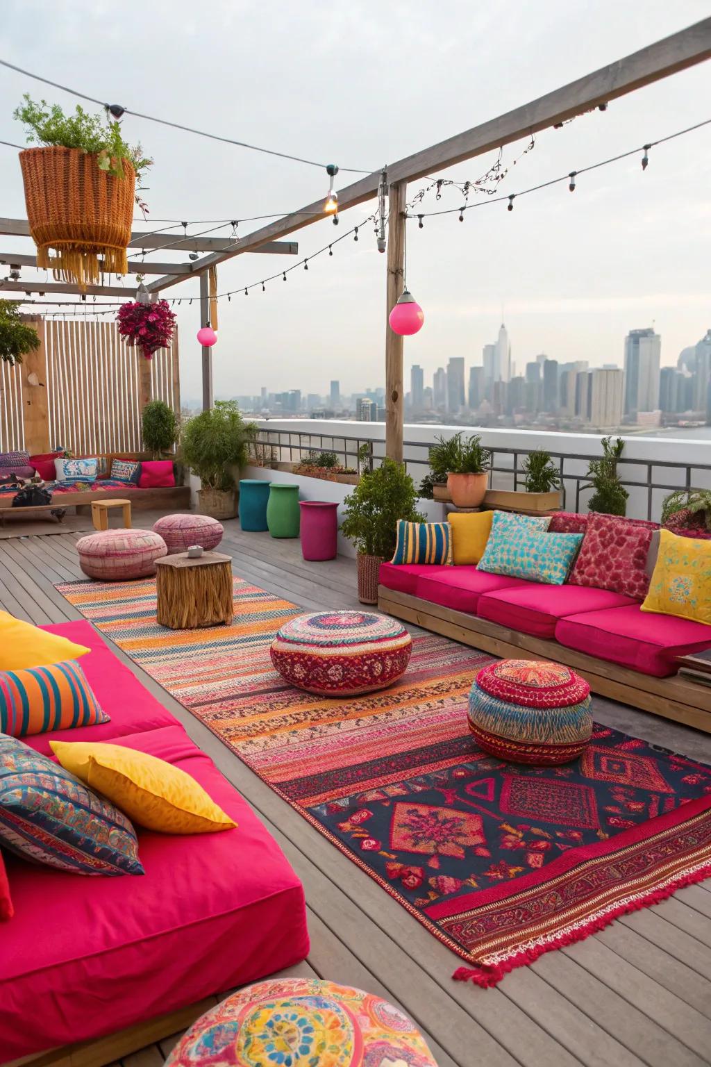 Say something on your rooftop deck with a strong shading scheme.