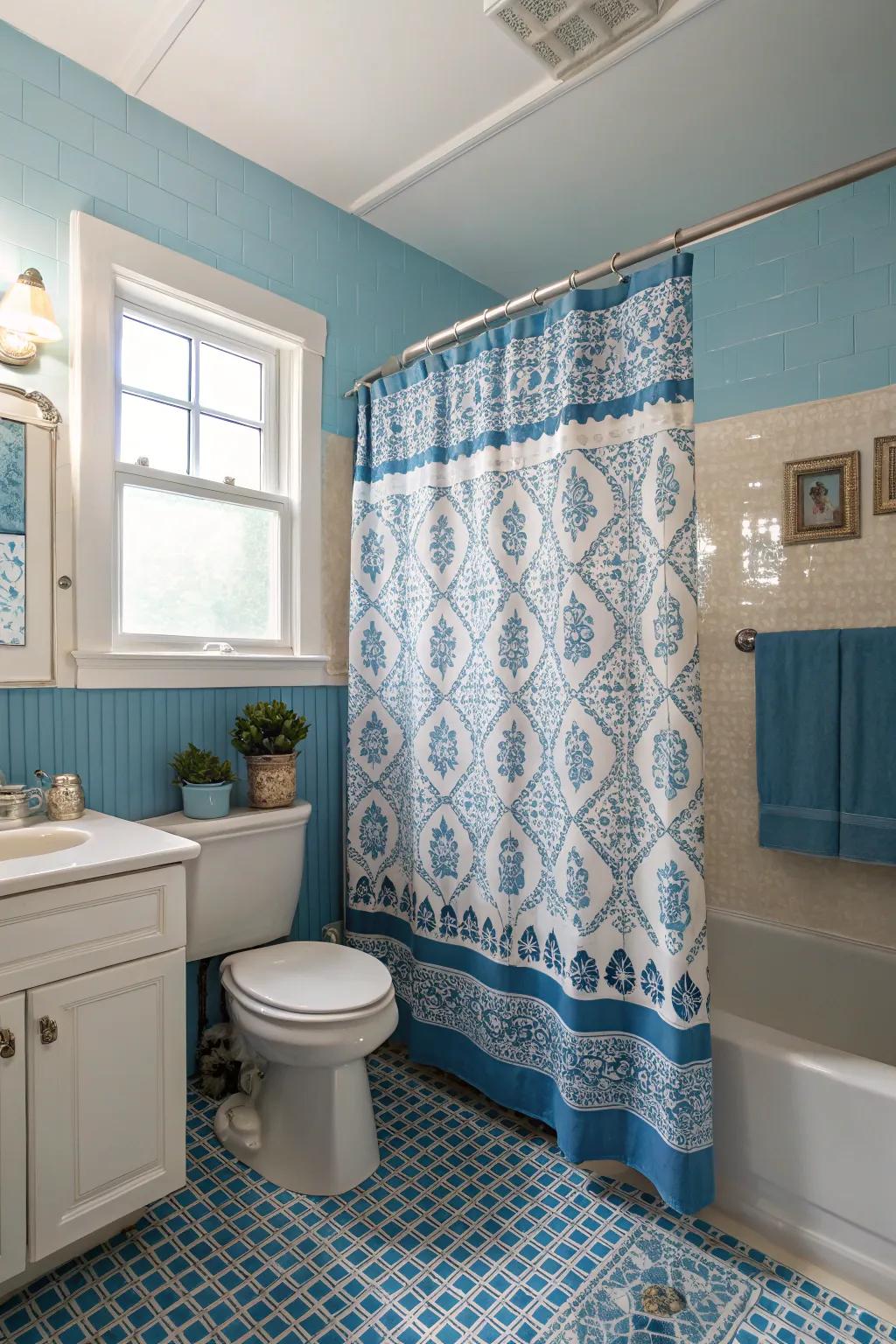Retro shower curtains that add style and function.