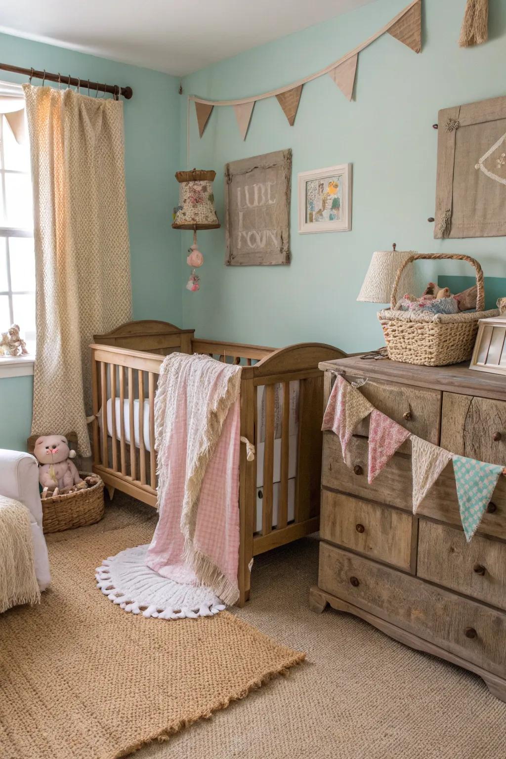 Hessian and linen bring in country sophistication.