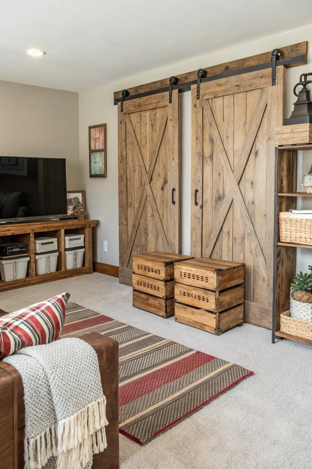 Farmhouse touches introduce quaint charm to the family space.