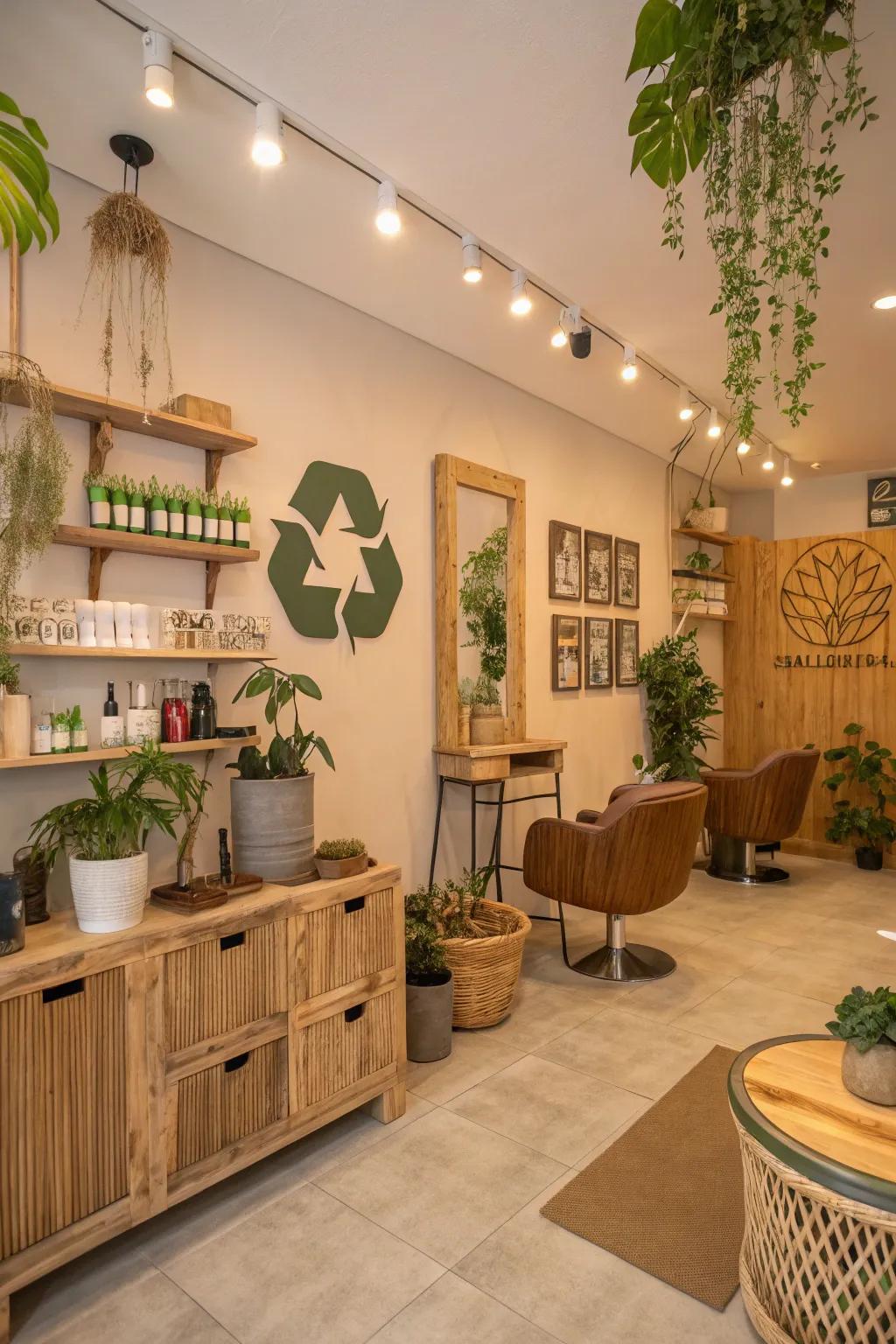 Eco-friendly decorations displaying modern sensibilities.