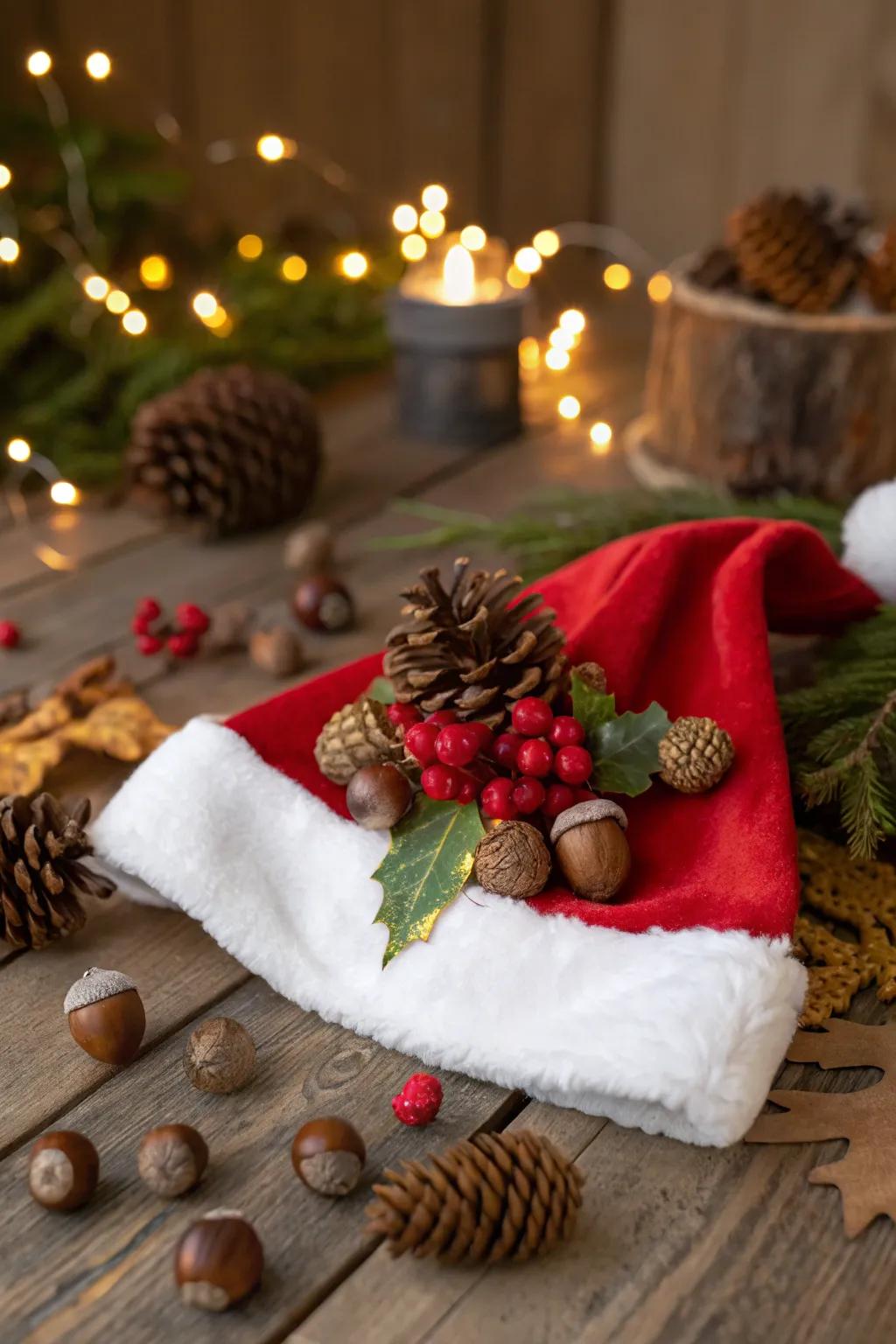 Incorporate essence-inspired accents through conkers and holly grains for an earthy nuance.