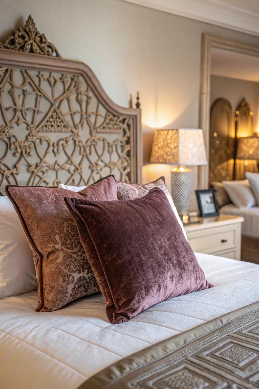 Velvet accents are both luxurious and seductive.