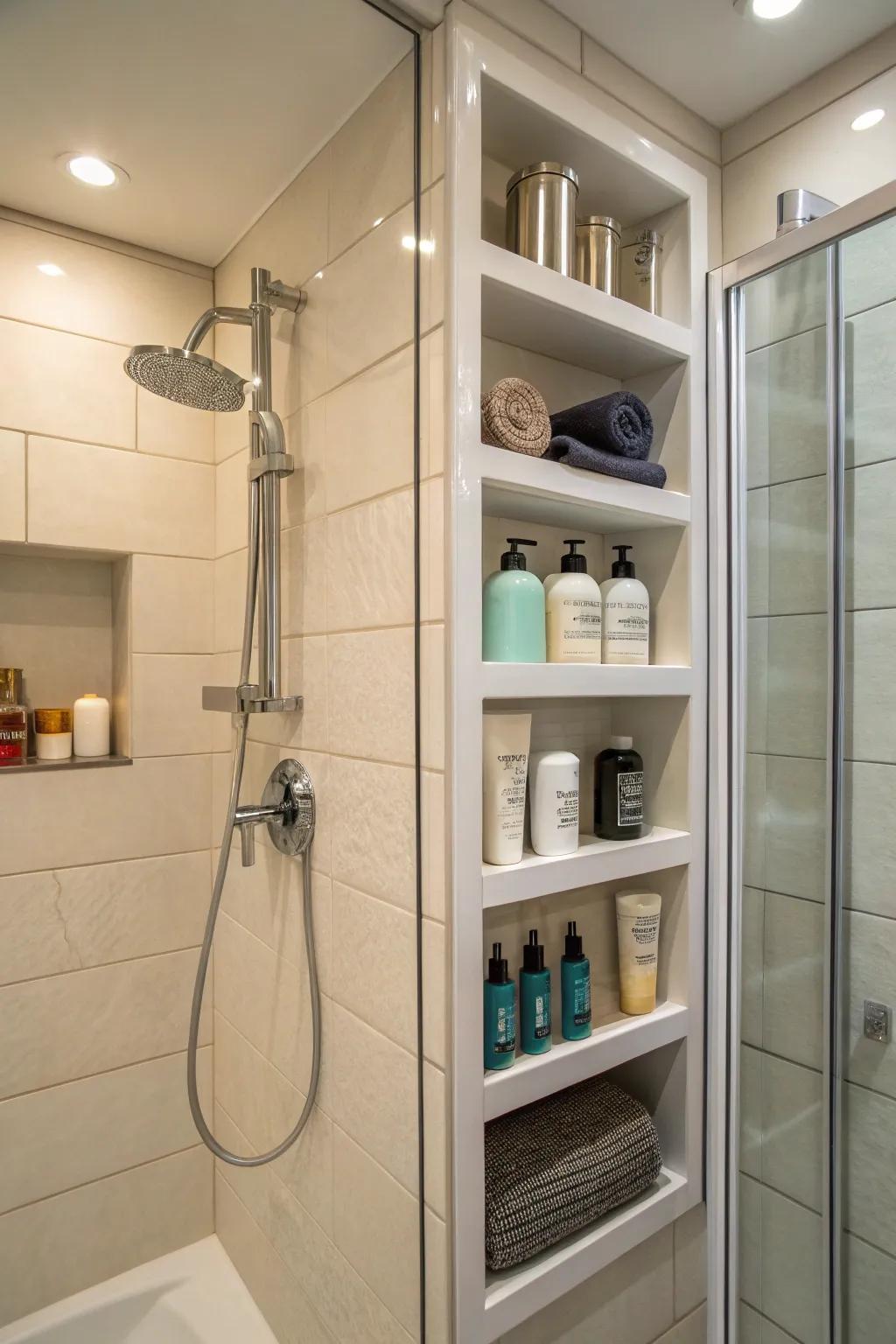 Area-saving elegance through recessed ledges.