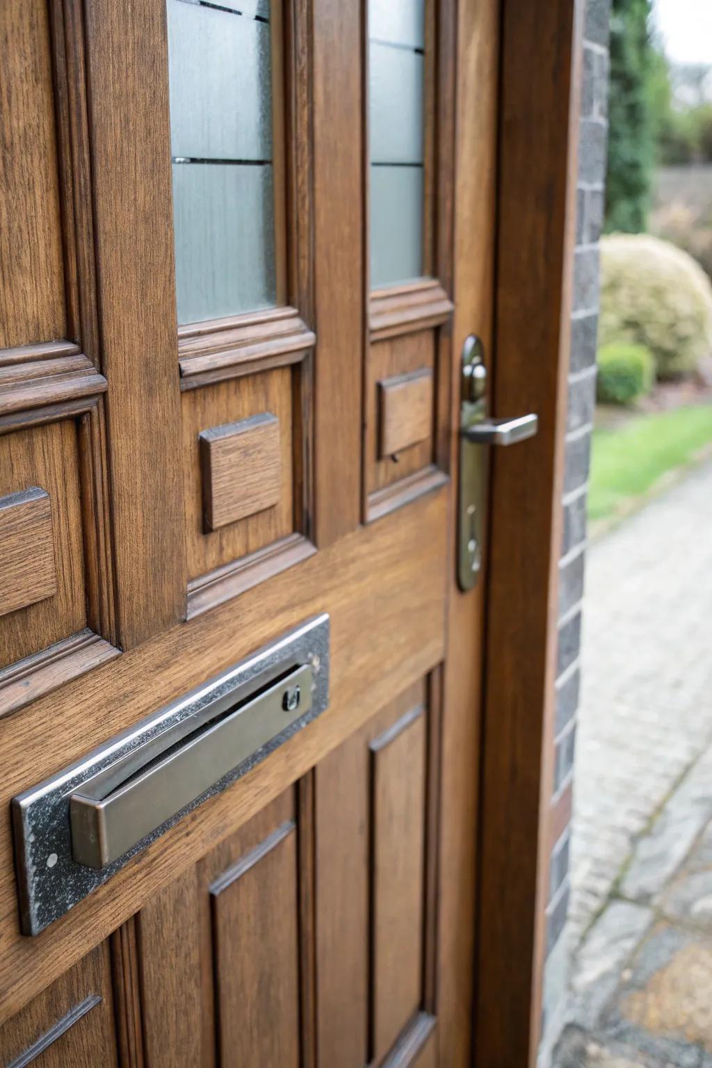 A mail opening providing convenience and maintaining an organized entrance.