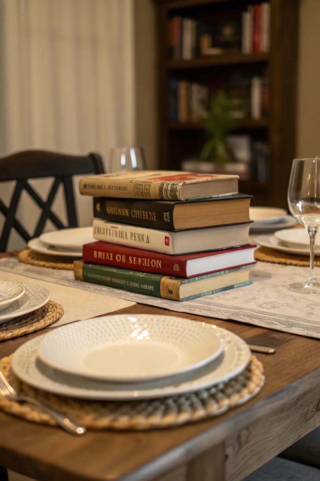 Bound Volumes as a centerpiece communicate personal flair.