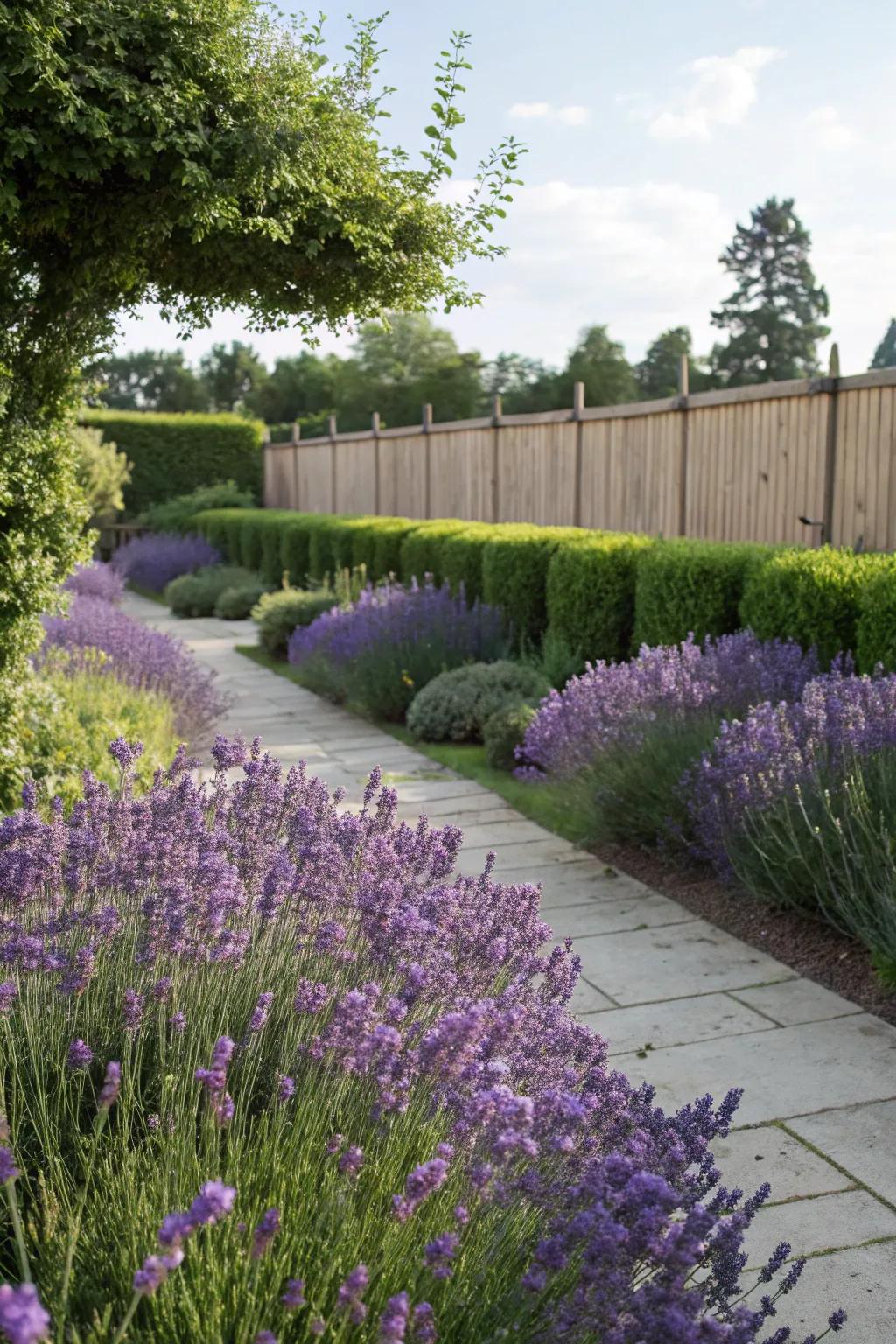 Scented lavender including sensory appeal to a garden.