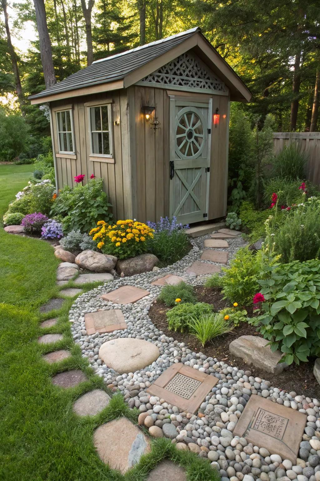 Ornamental stones can enrich your shed&rsquo;s landscape with texture and intrigue.