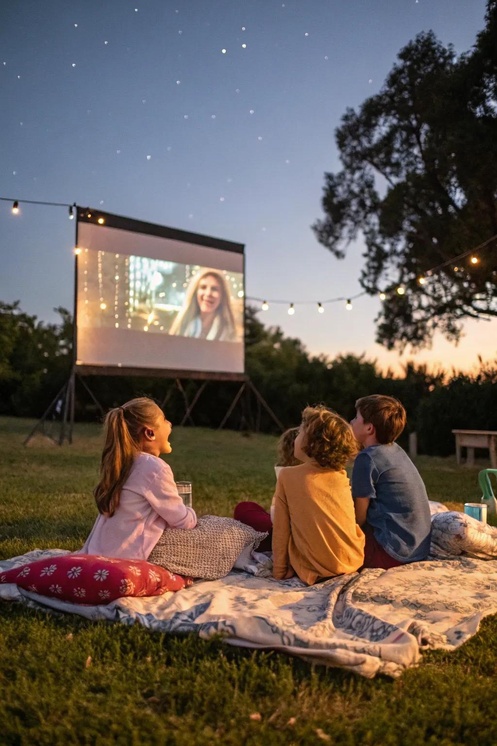An outdoor movie night beneath the stars makes for an unforgettable experience.