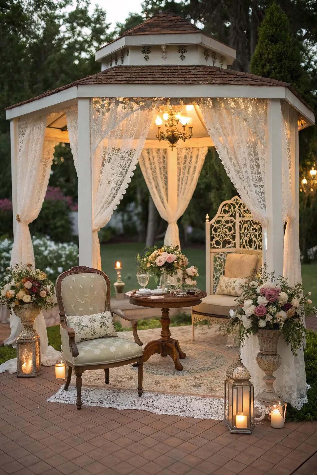 Step into the past with a vintage-inspired gazebo.