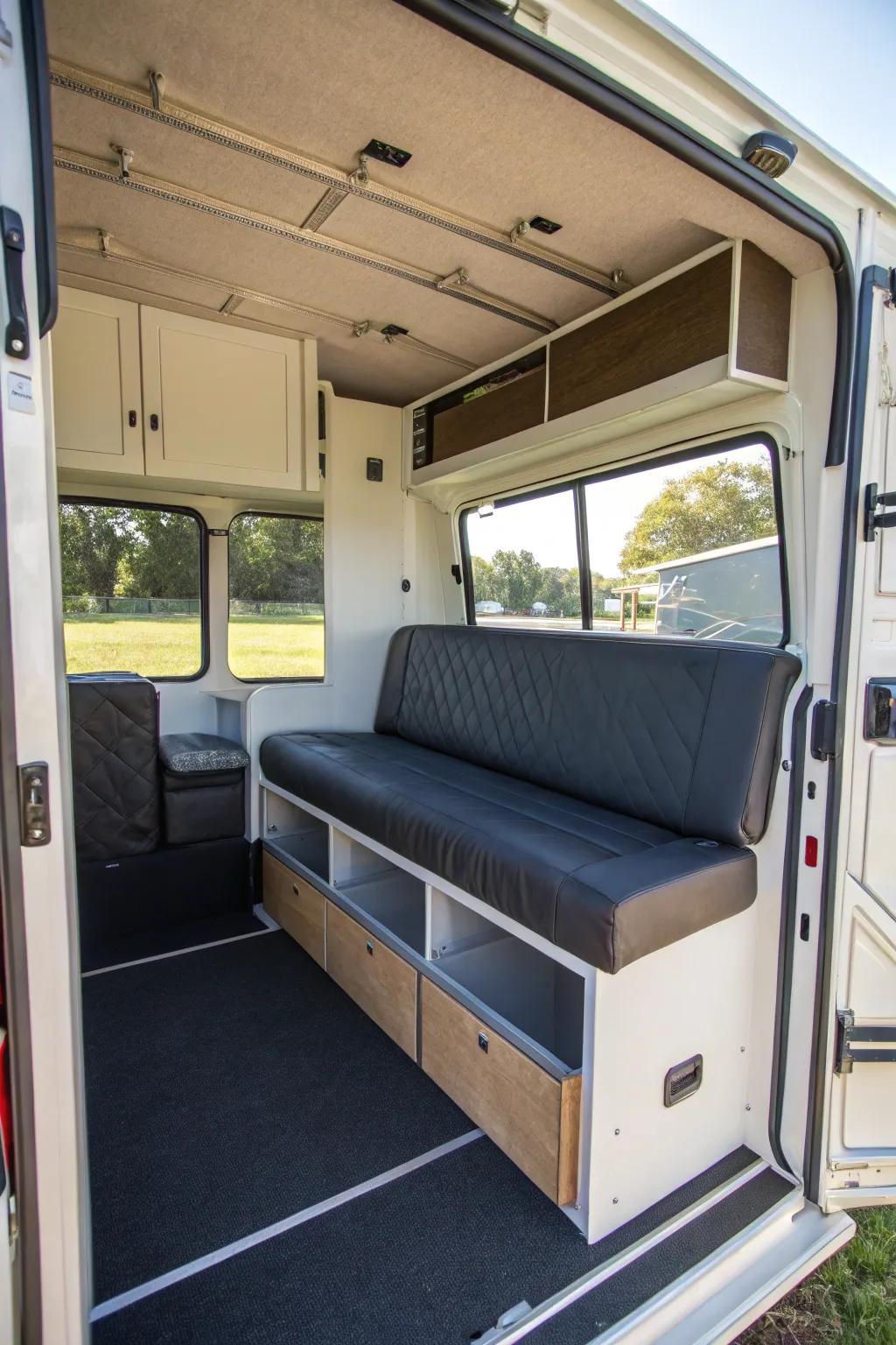 Area-conserving furniture maximizes your living area.