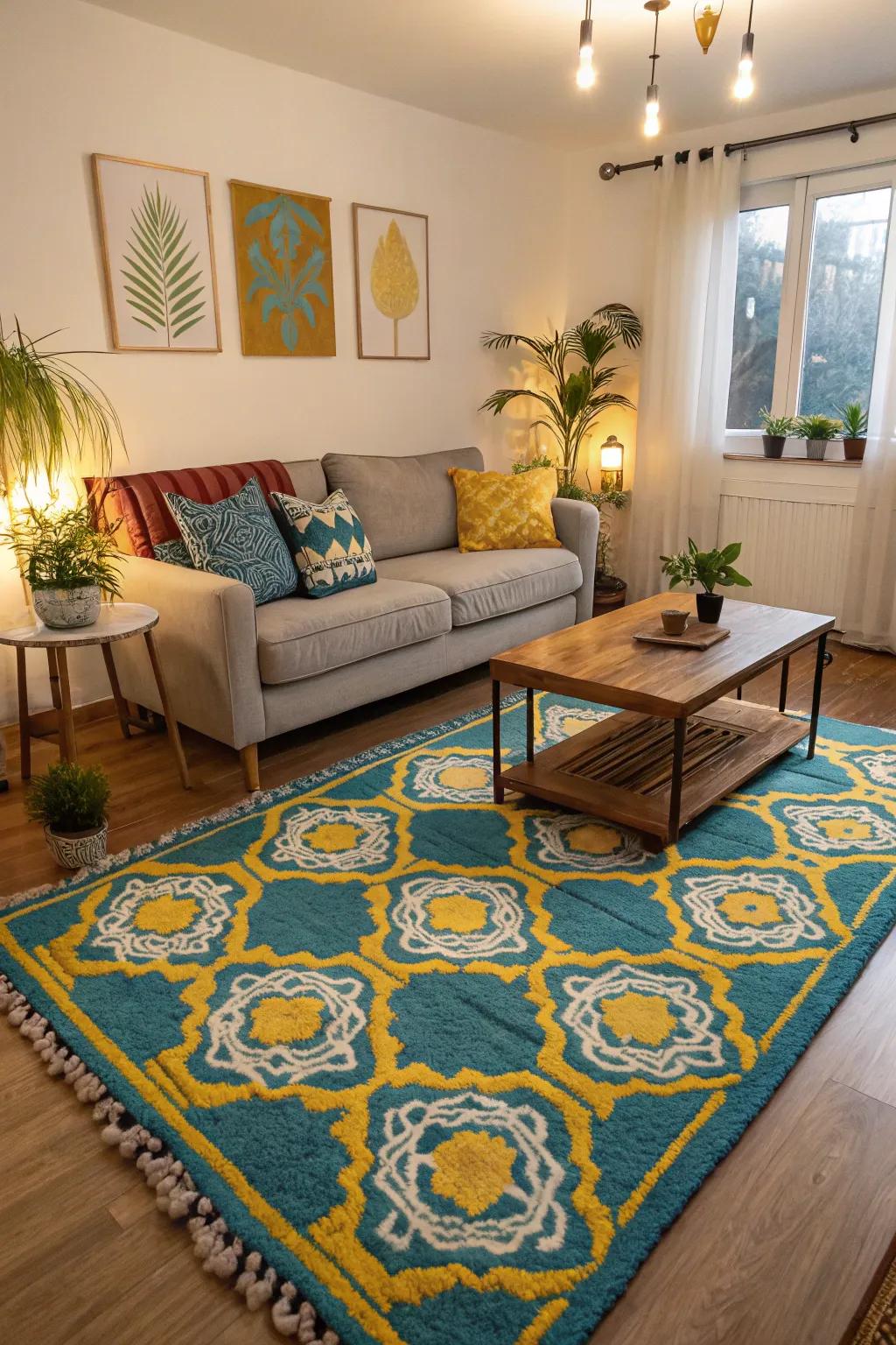 A striking rug can really bring your room together.