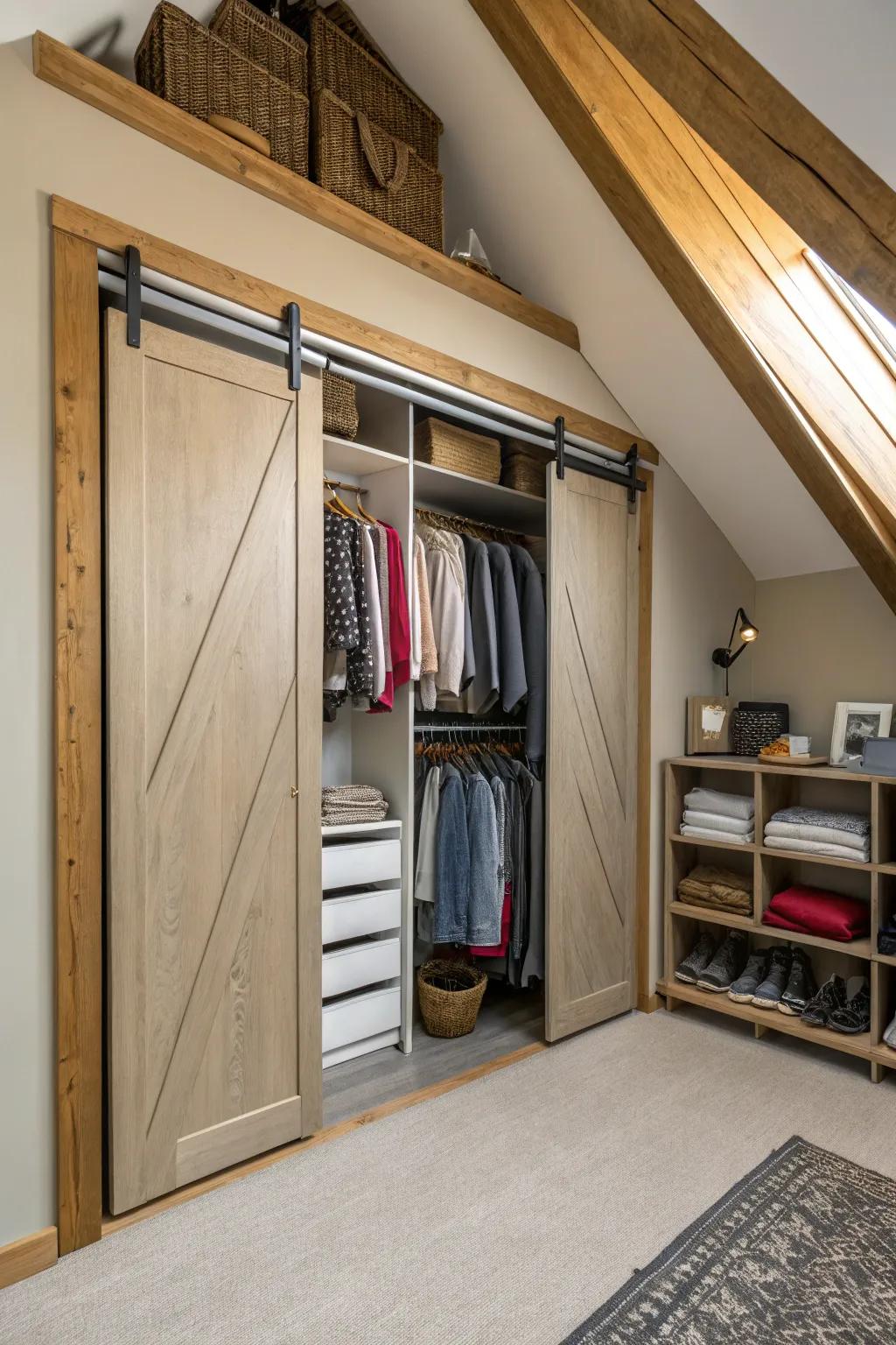 Sliding doors are a great option to maximize space.