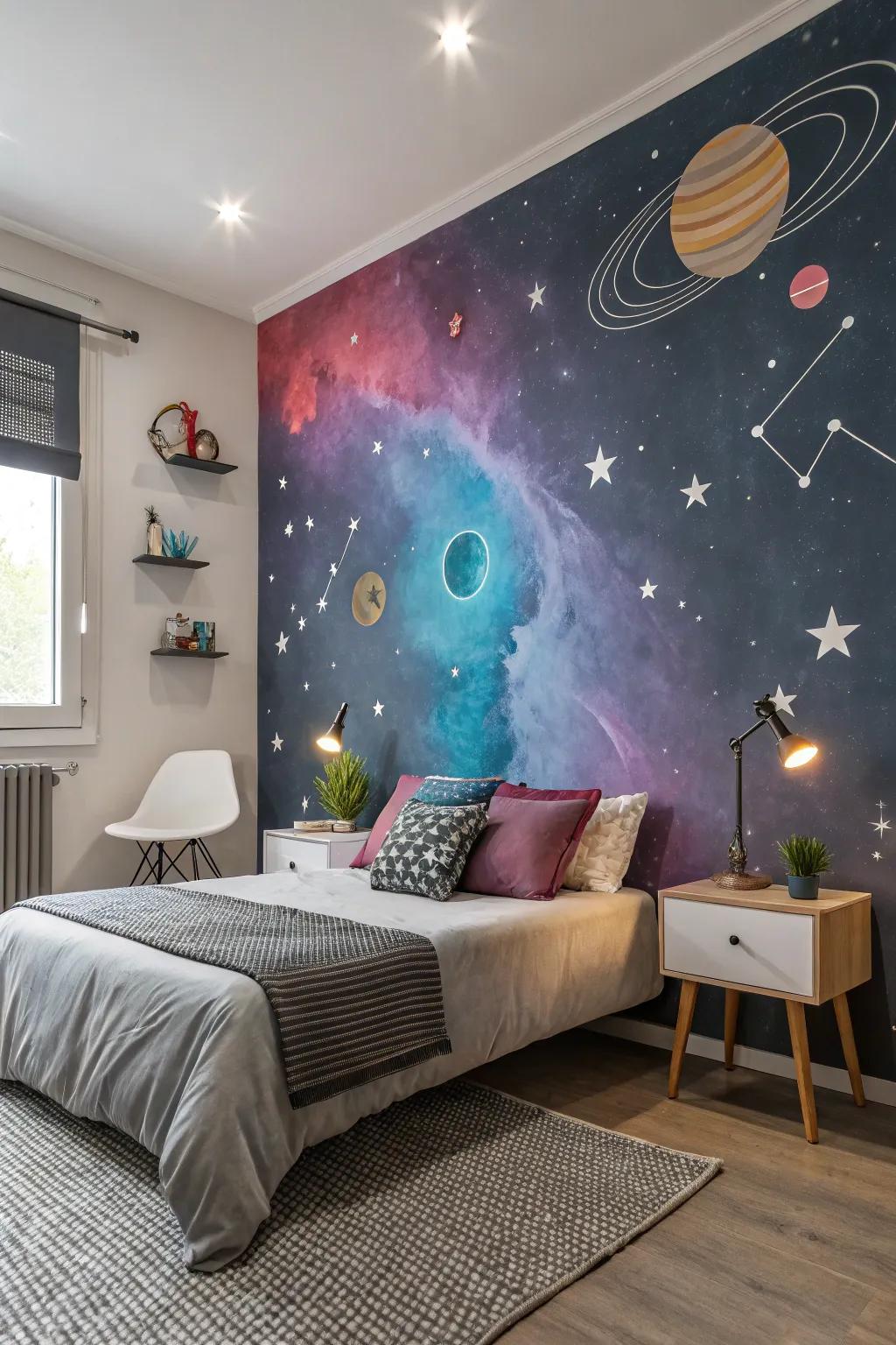 Nebula paint applications create a dreamy point of focus in your space.