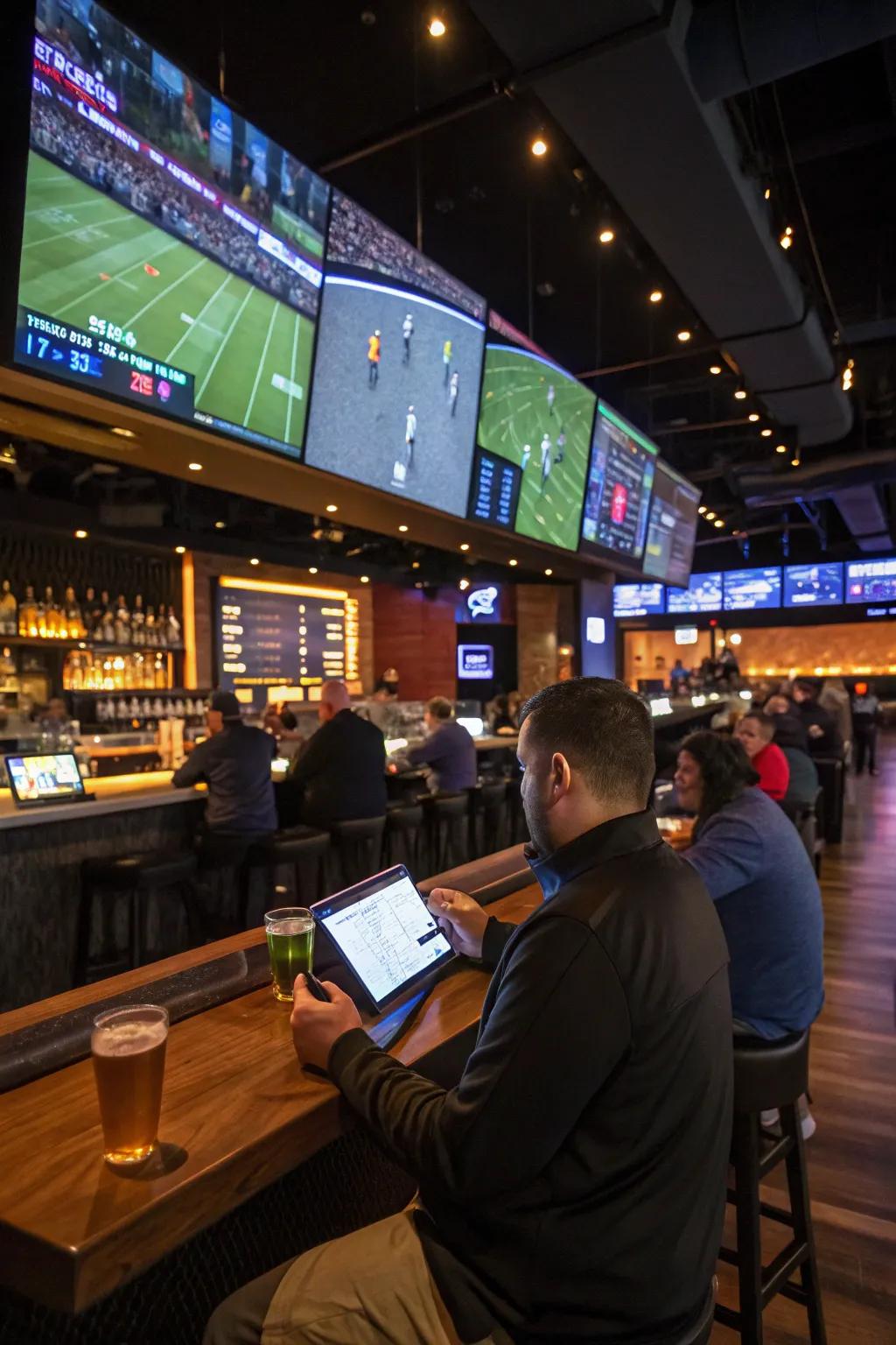 Smart technology enhances convenience and interactivity in your sports bar.