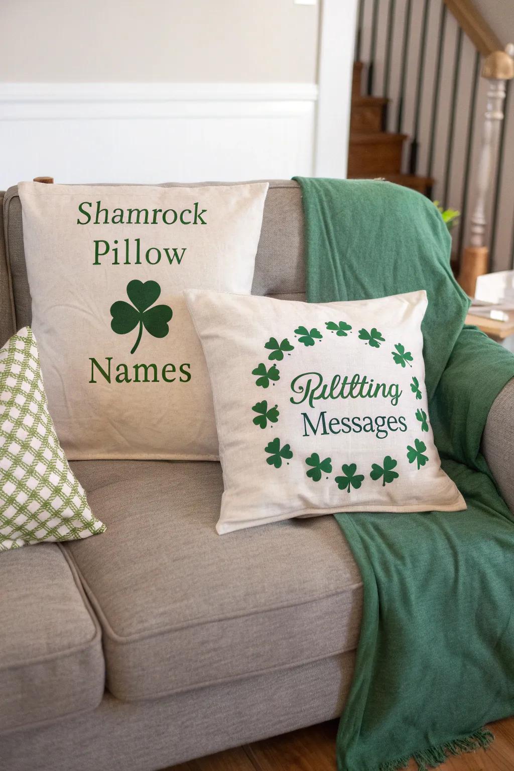 Introduce a personal mark through bespoke clover pillows.