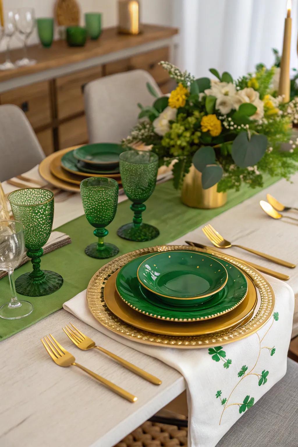 A sophisticated table setting for a festive meal.