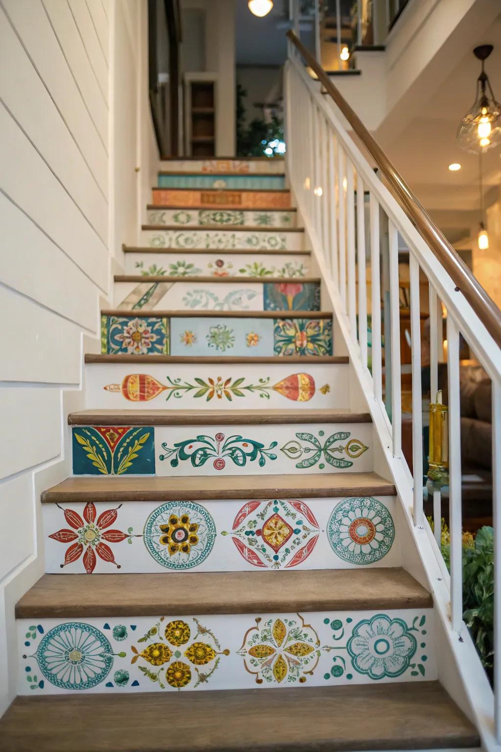 Bespoke art provides a unique and temporary staircase makeover.