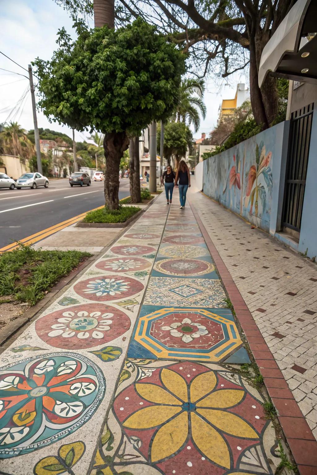 Artistic paving patterns add a personal and eye-catching touch.
