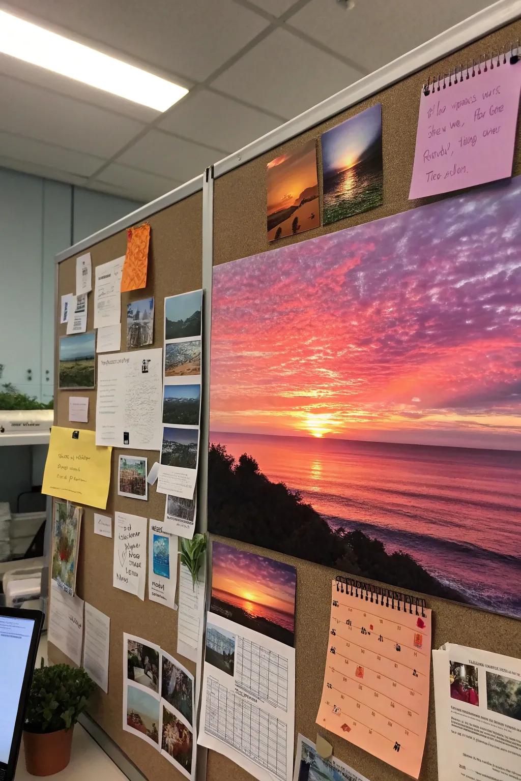 Capture the tranquility of sunset using a display in soothing hues.