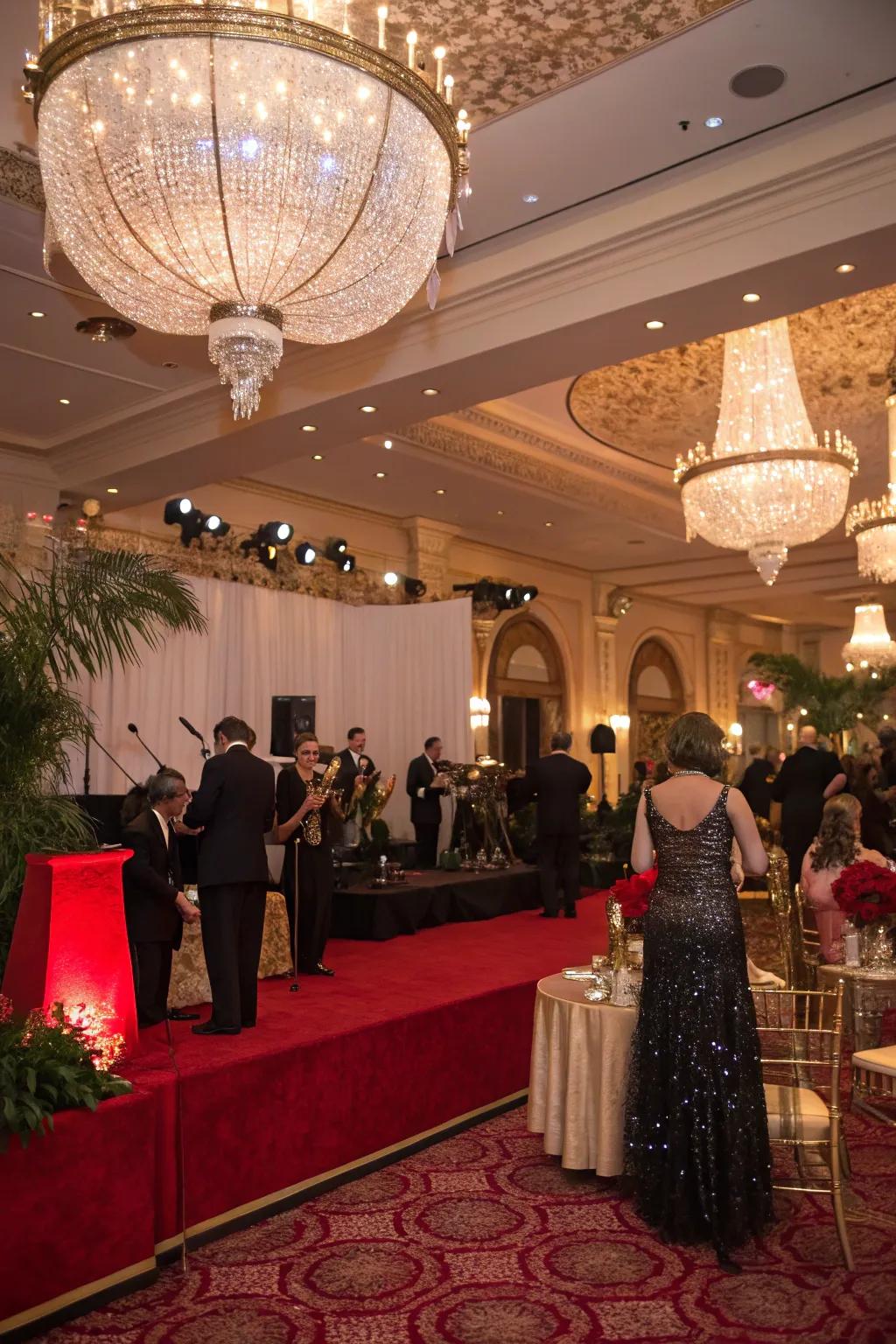 A glamorous Legendary-themed gala featuring opulent 1920s ornamentation.