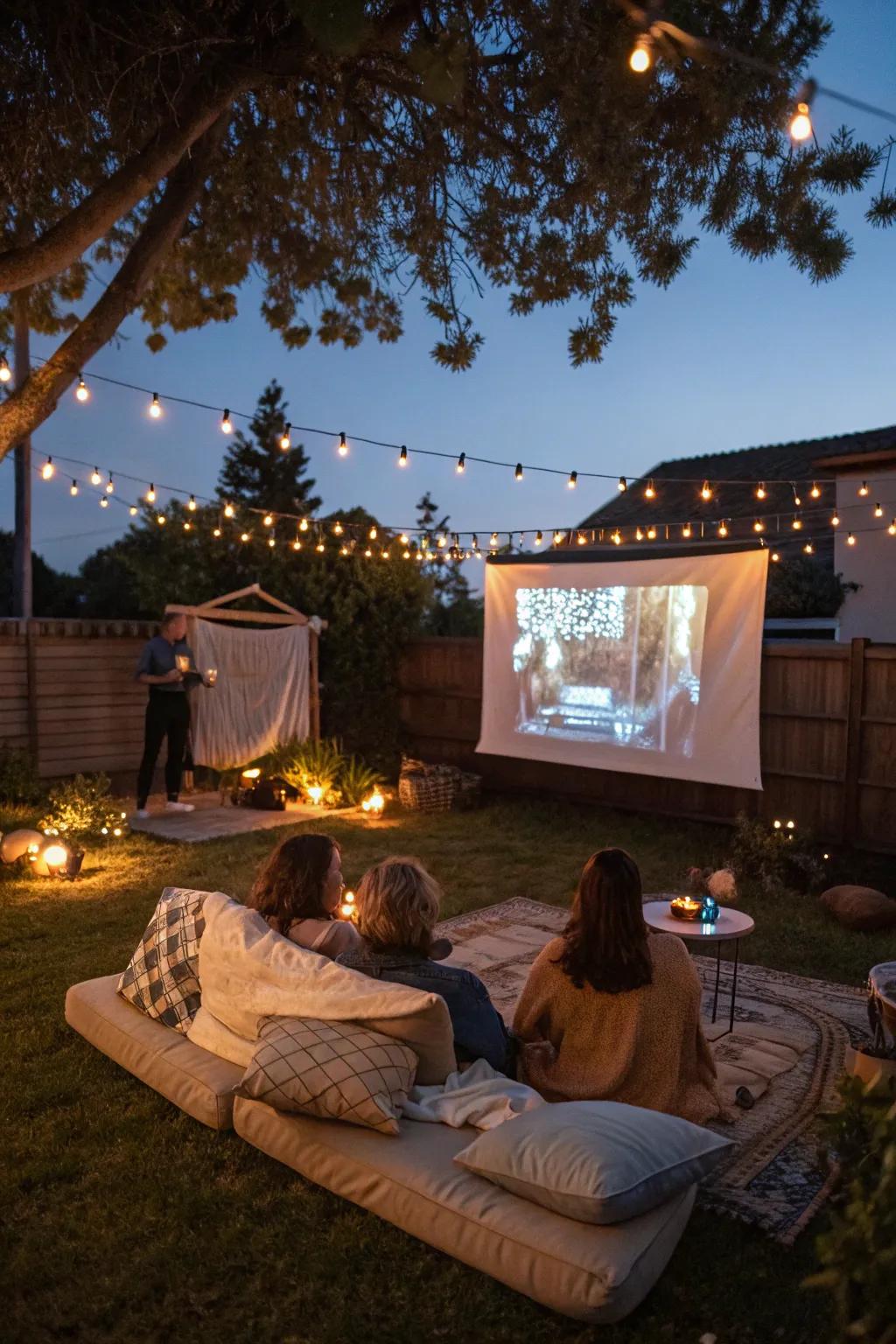 Enjoy a film viewing in your personal garden.