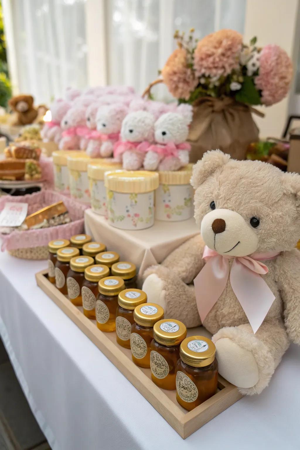 Cuddly bear-themed favors leave guests with a sweet memento.