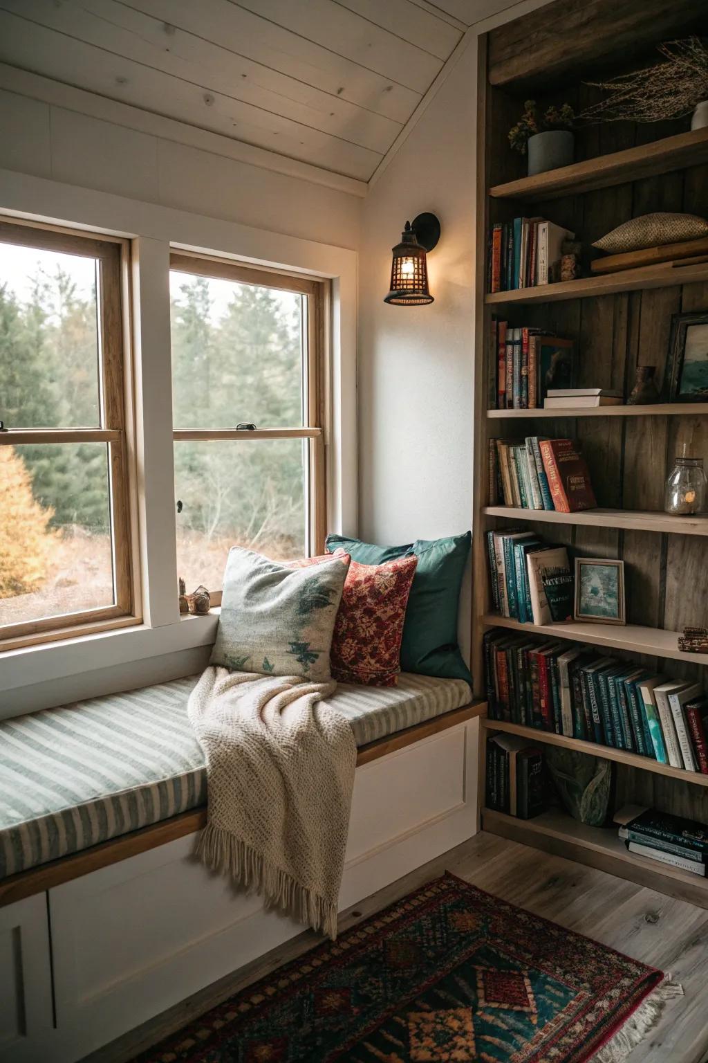 Reading nooks offer a serene escape in small homes.