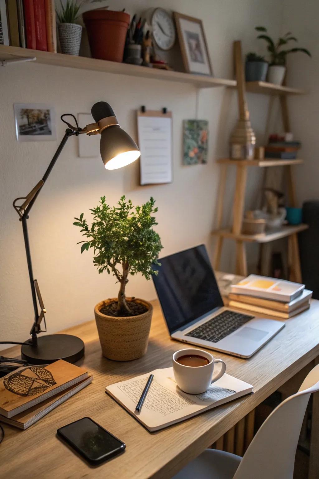 A little bit of greenery can bring energy to any workspace.
