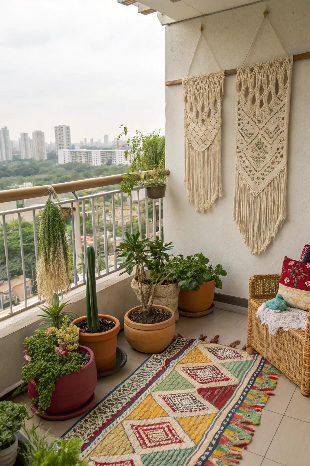 Infuse boho-chic vibes with macram&eacute; and woven accents.