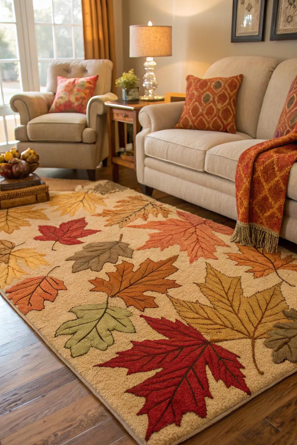 Seasonal rugs bring the beauty of changing seasons indoors.