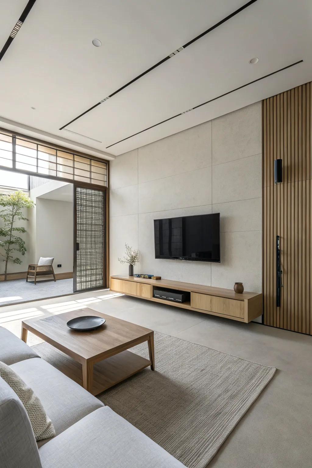 Simplicity brings peace and order to your TV room.