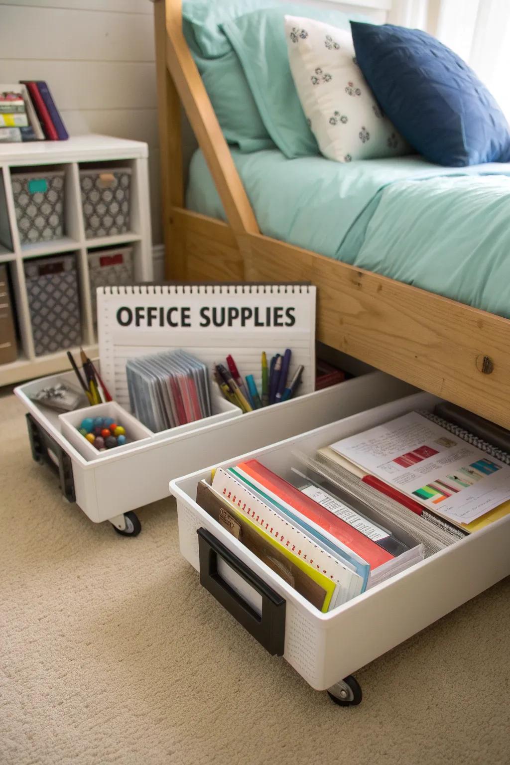 Keep your office organized with a mobile supply station.