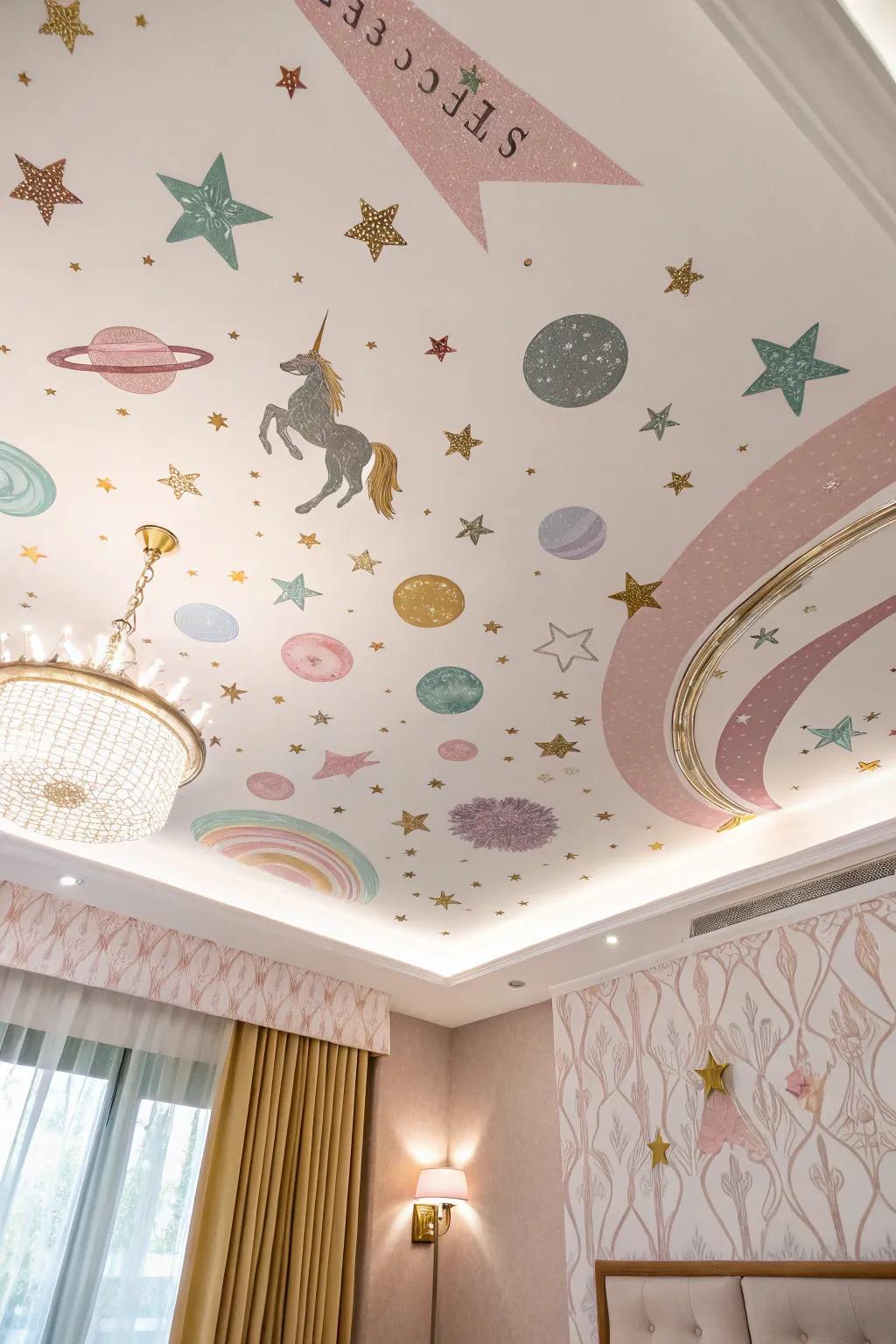 Celestial ceilings create a dreamy overhead view.