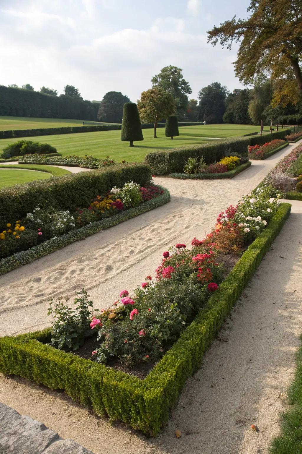 Neatly define landscape borders using sand.