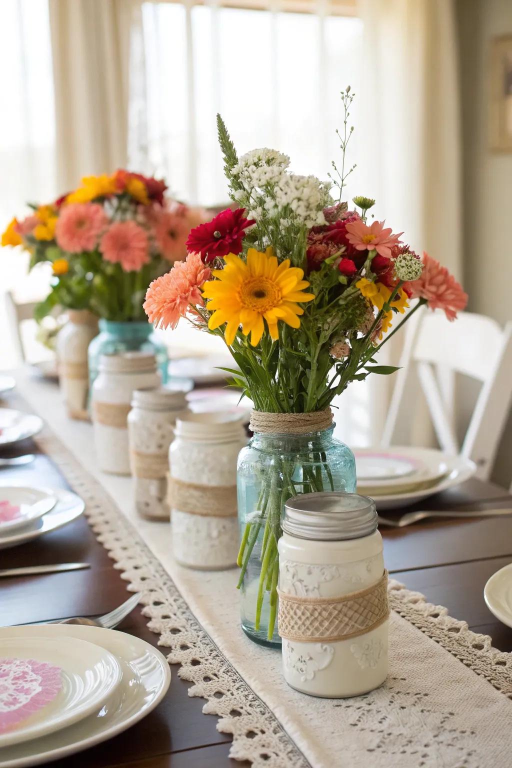 Incorporate charm with DIY showpieces using straightforward materials.