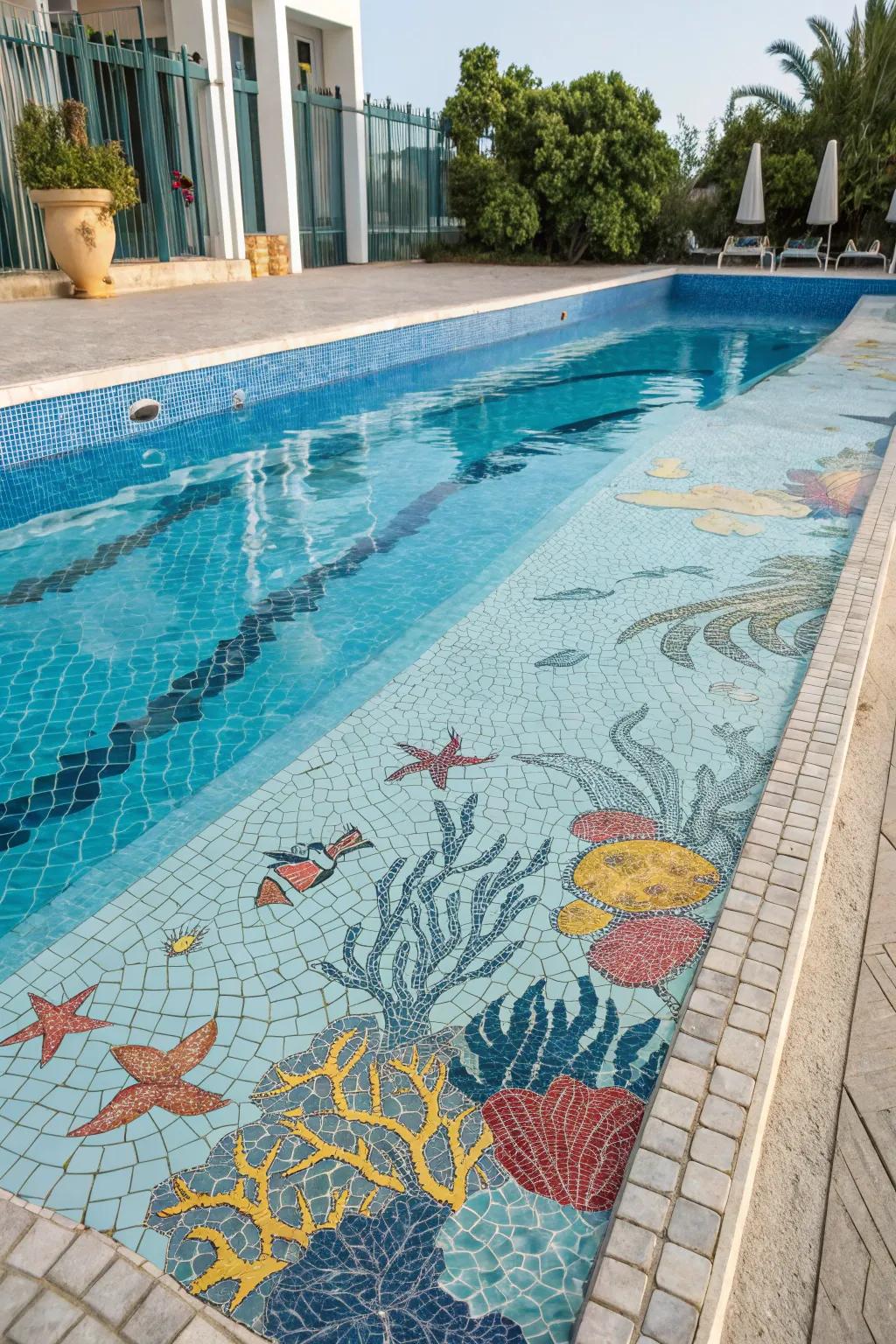 Underwater mosaics provide a distinctive and artistic addition to your pool.