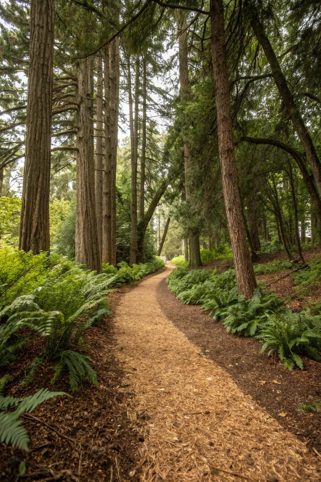 Mulch routes are ideal for relaxed, organic garden locations.