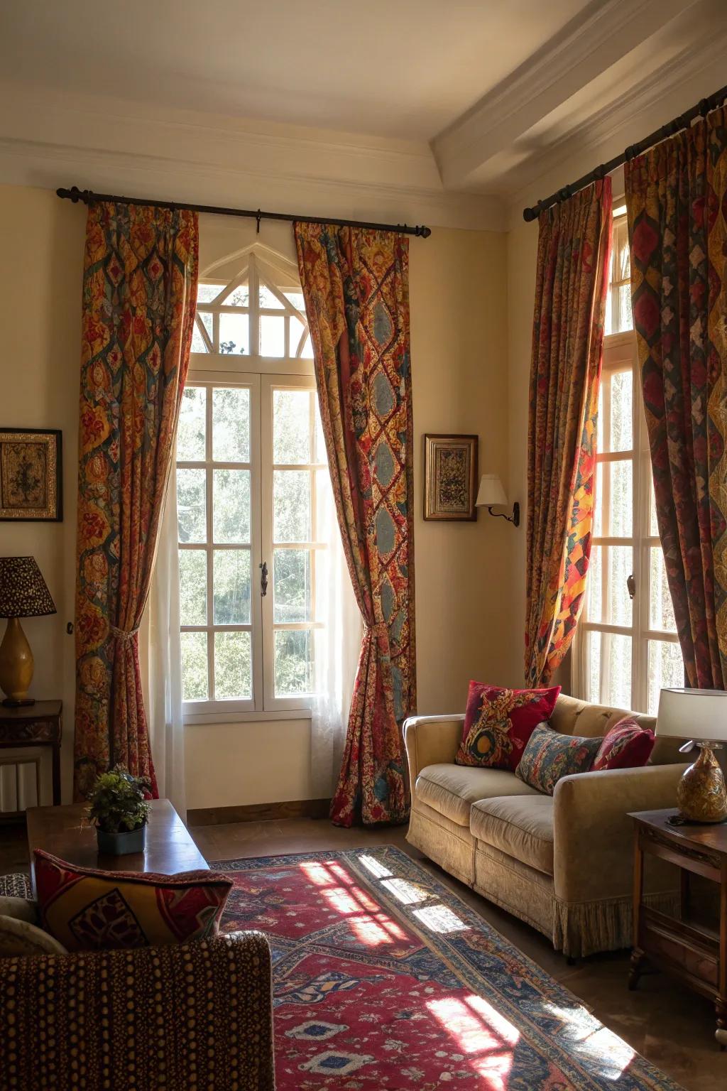 Drapery is an easy way to add drama and color.