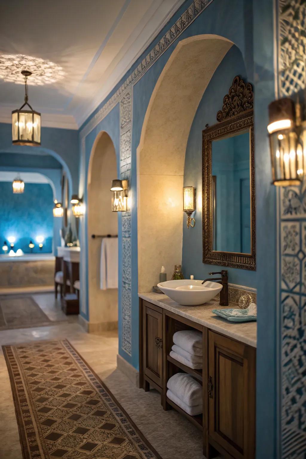 Turn your bathroom into a spa-like sanctuary with cerulean walls.