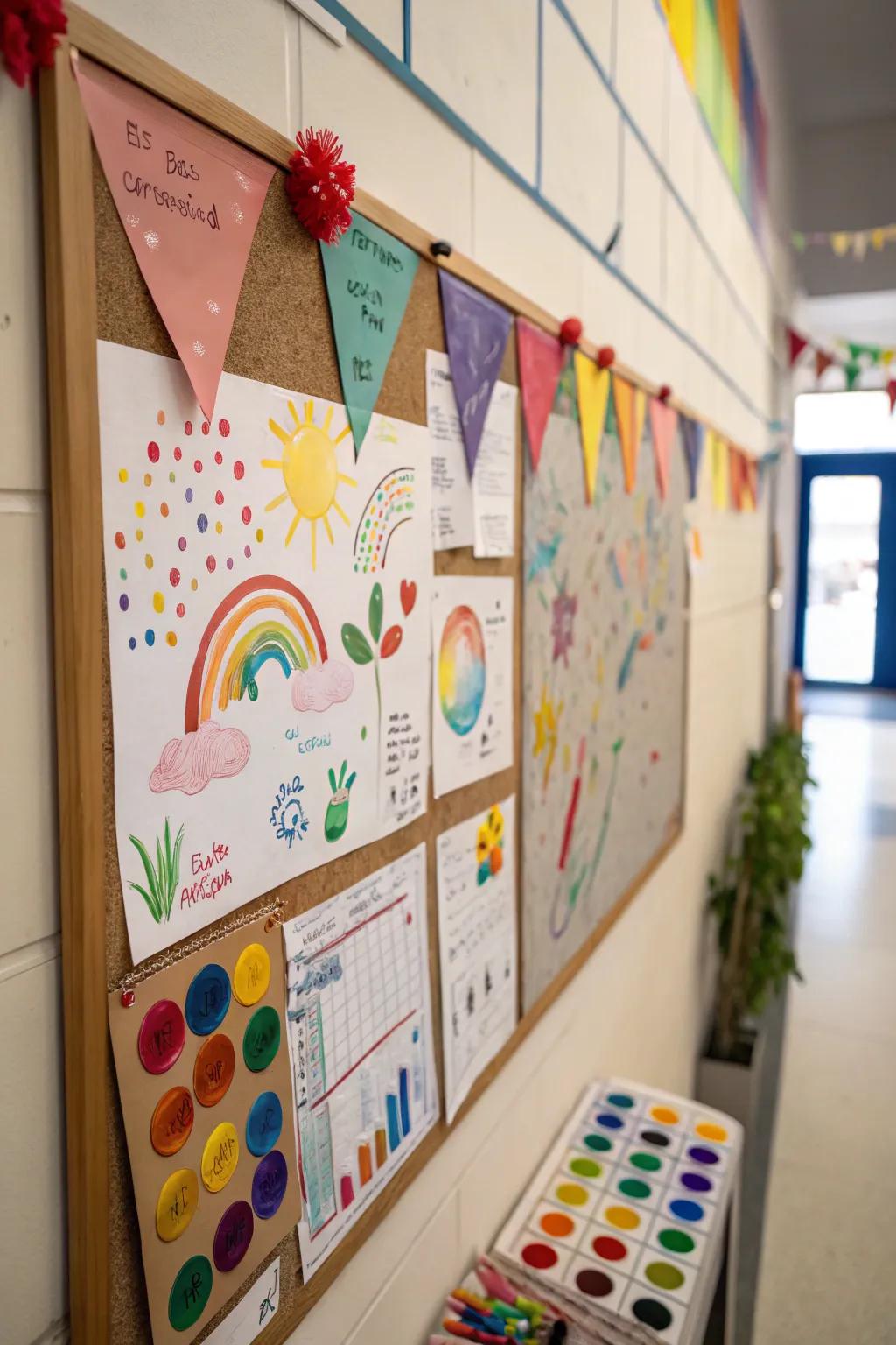 A hue-themed board to celebrate variety and innovation within the learning space.