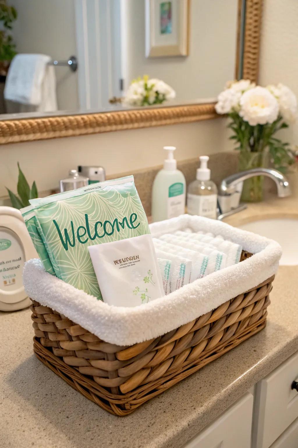 Invigorating face towelettes offer visitors a simple method to refresh.