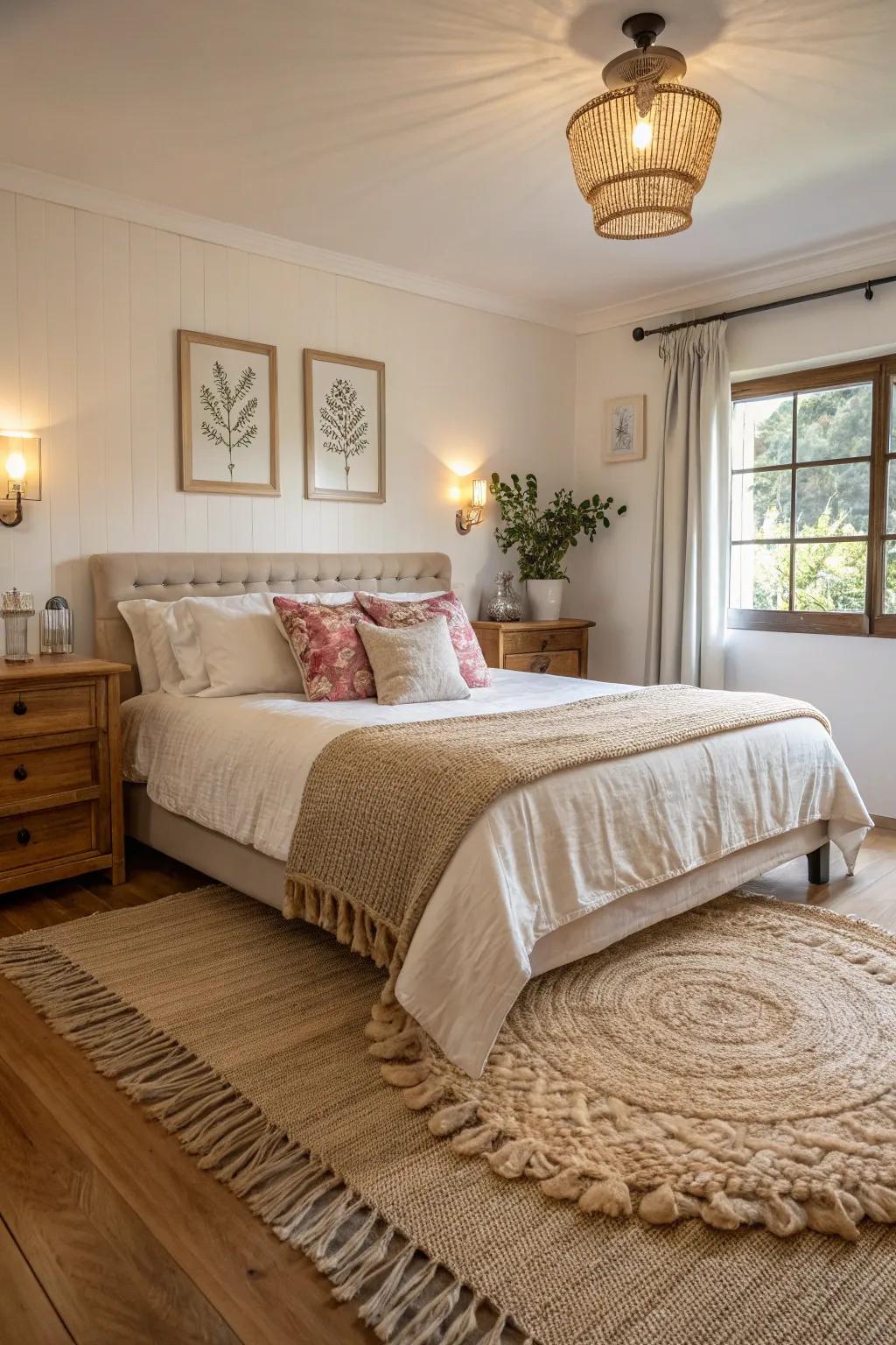 Natural fiber rugs introduce warmth and texture, complementing various decor styles.