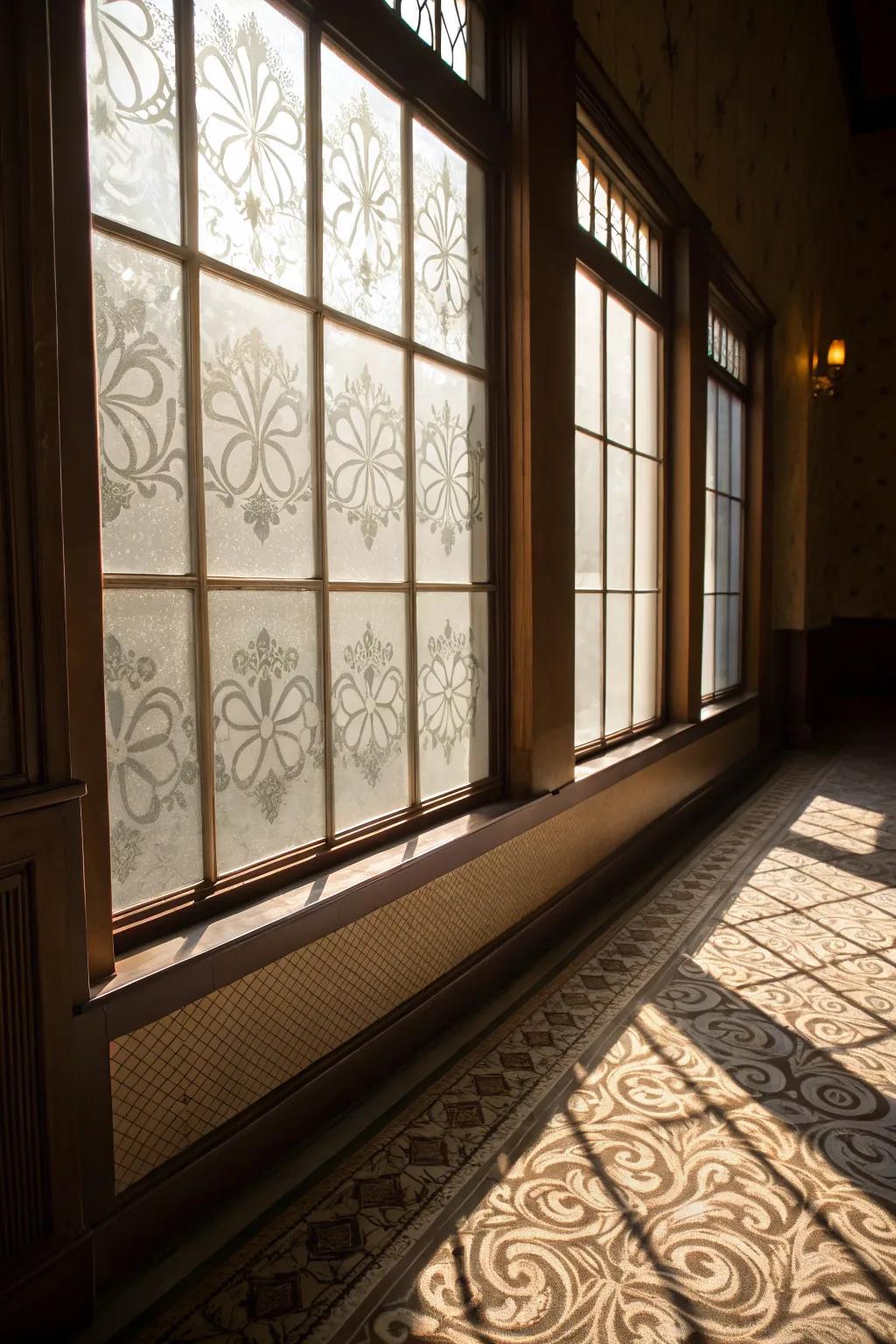 Enhance privacy and style with decorative privacy clings.